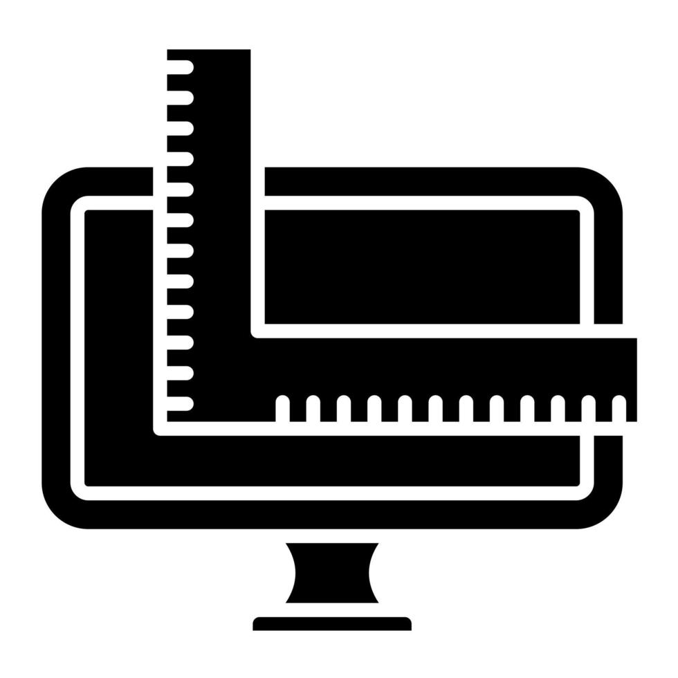 icono de dos colores de glifo de medición vector