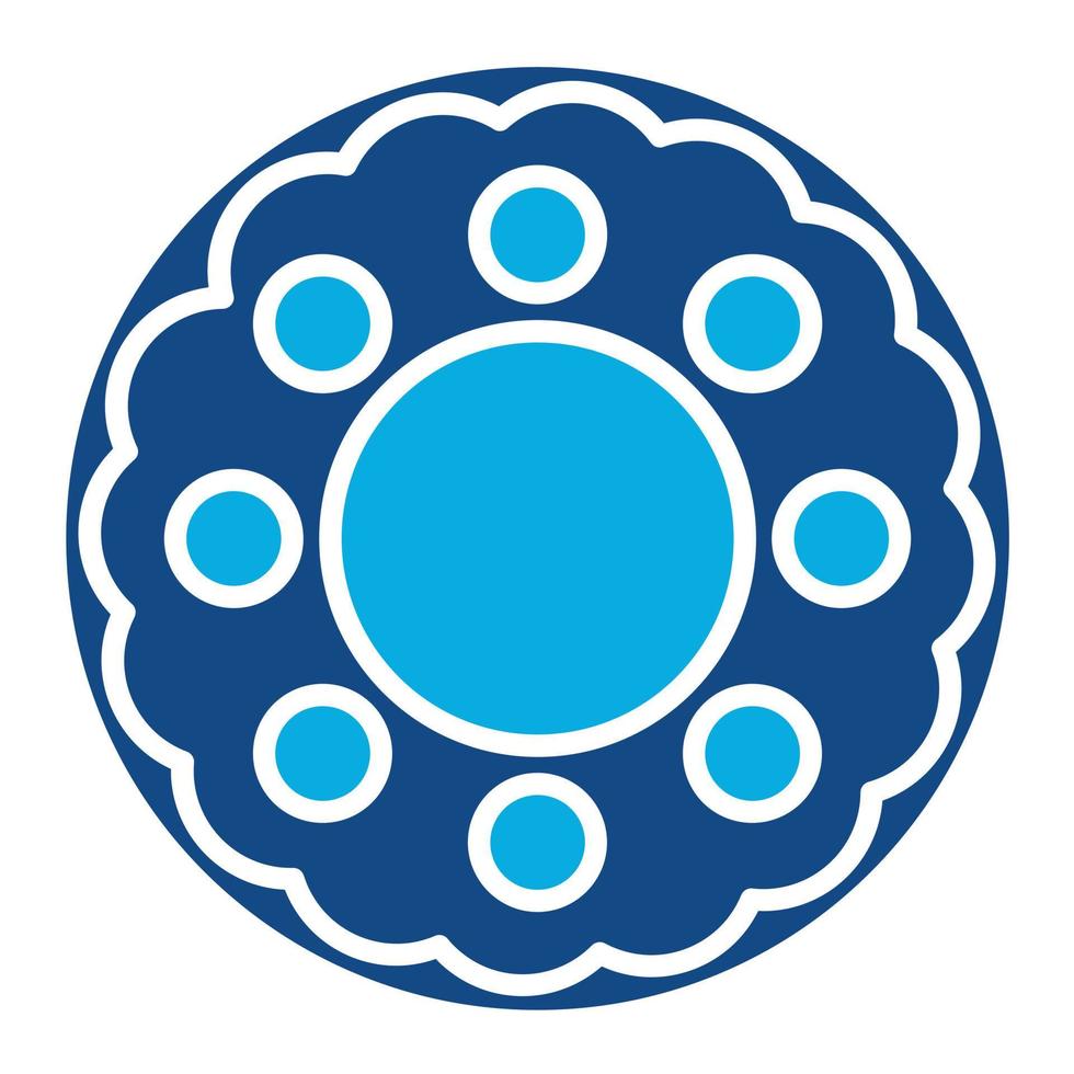 Doughnut Glyph Two Color Icon vector