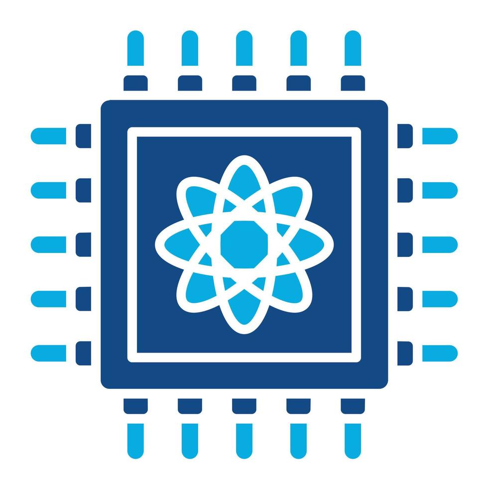 Quantum Computer Glyph Two Color Icon vector