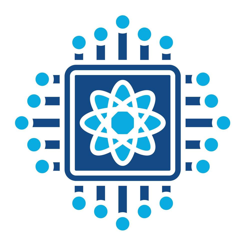 Quantum Technology Glyph Two Color Icon vector