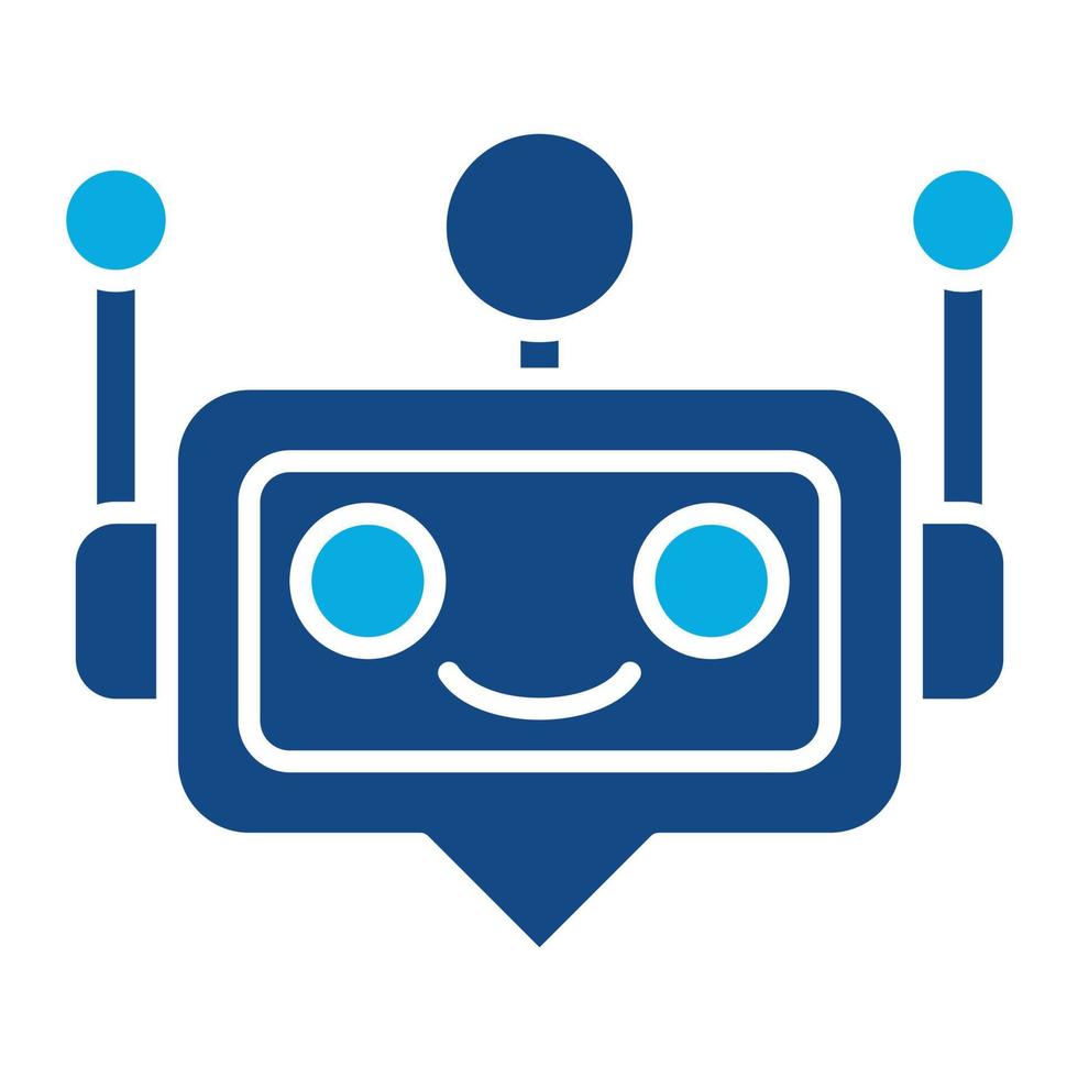 Bot Glyph Two Color Icon vector