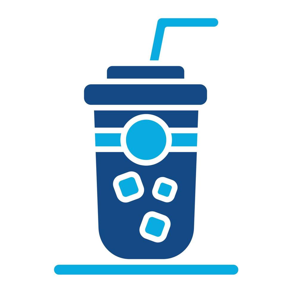 batido glifo icono de dos colores vector