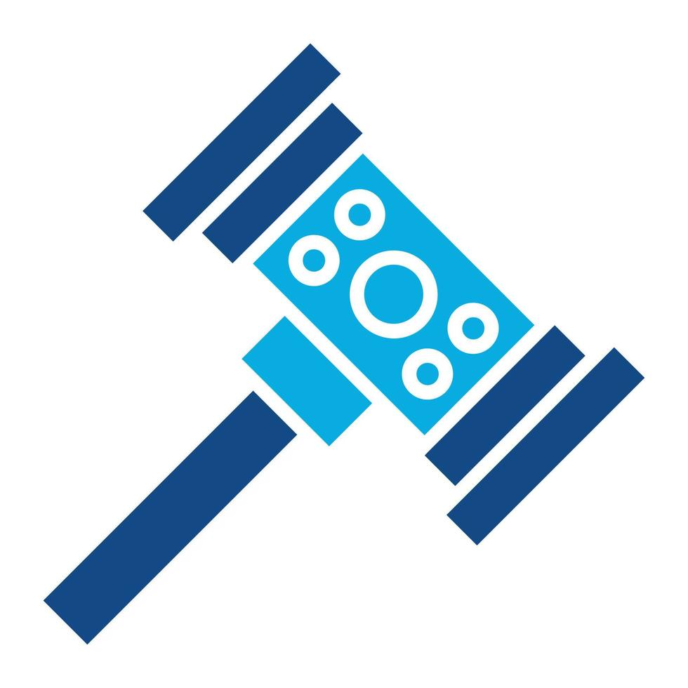 Gavel Glyph Two Color Icon vector