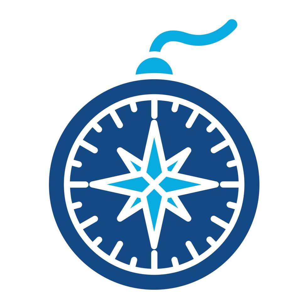 Compass Glyph Two Color Icon vector