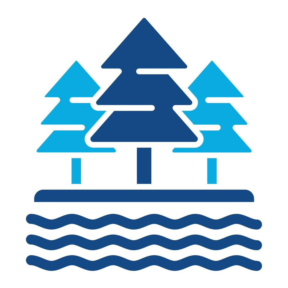 Lake Glyph Two Color Icon vector