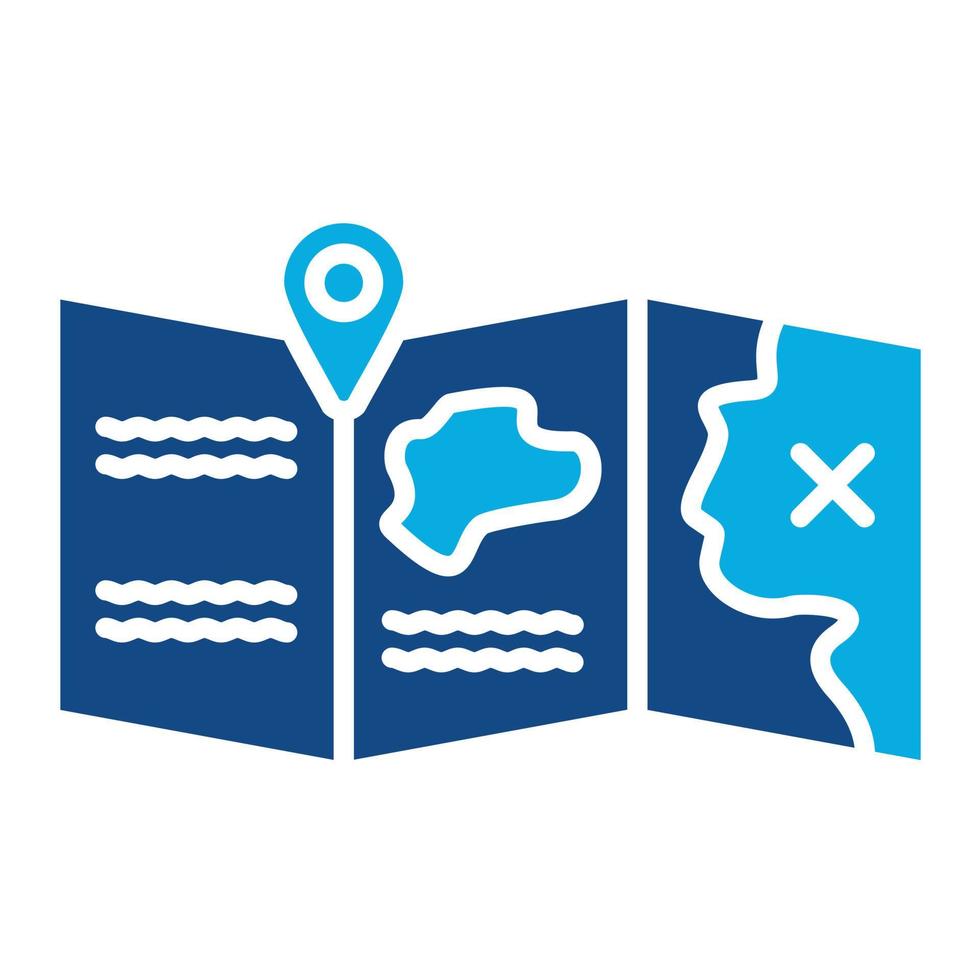 Map Glyph Two Color Icon vector