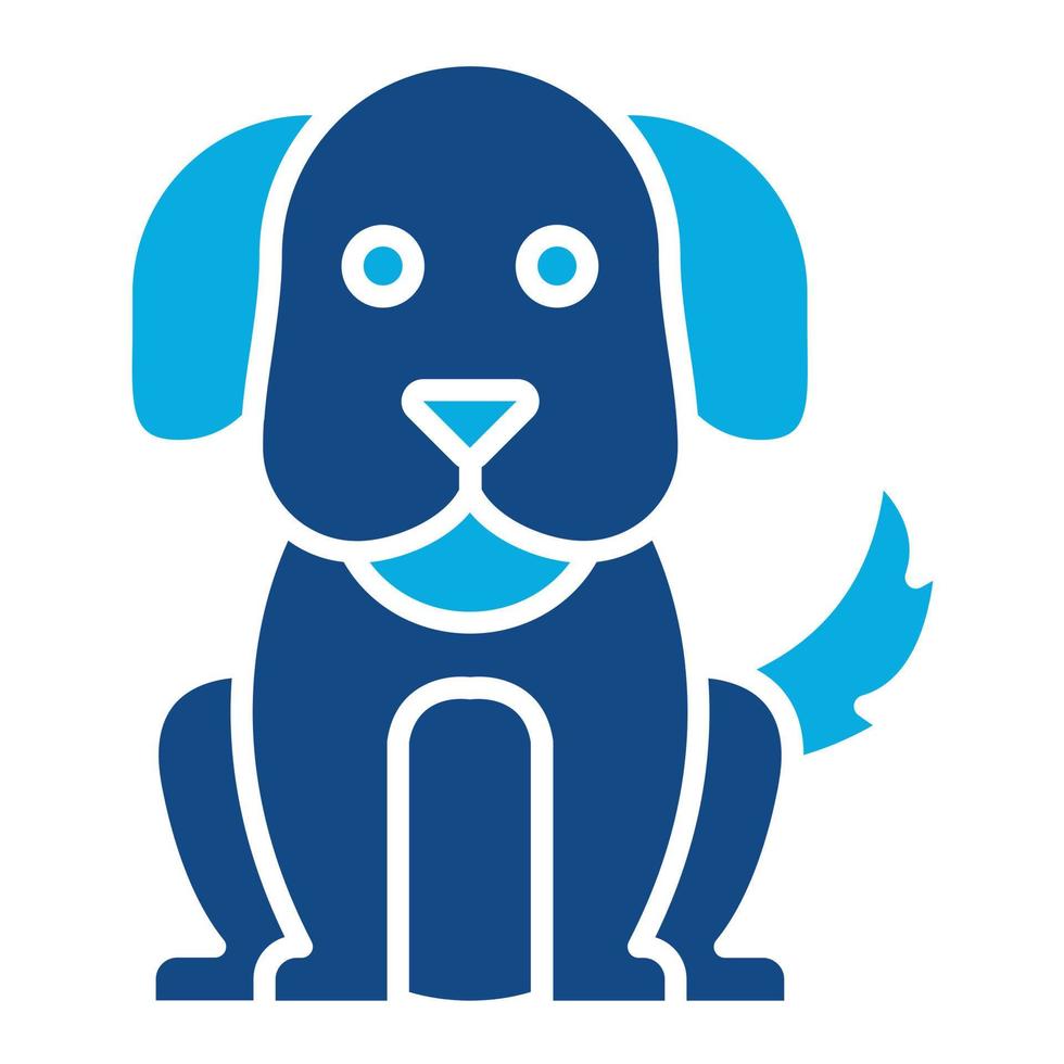 perro glifo icono de dos colores vector