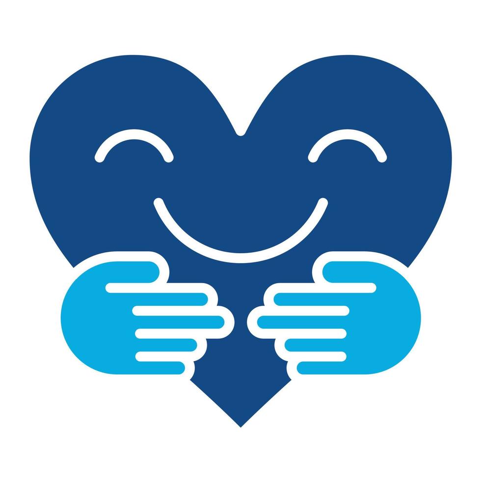 Hug Glyph Two Color Icon vector