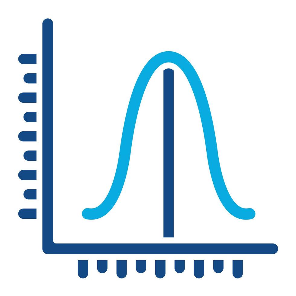 histograma glifo icono de dos colores vector