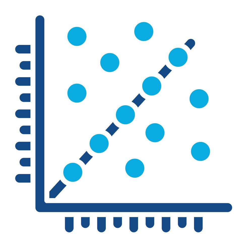 Regression Analysis Glyph Two Color Icon vector