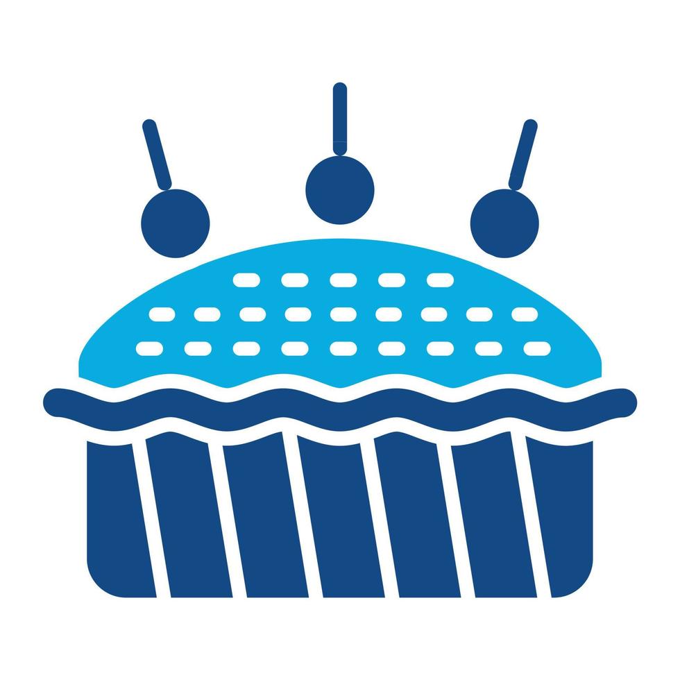 Cherry Pie Glyph Two Color Icon vector