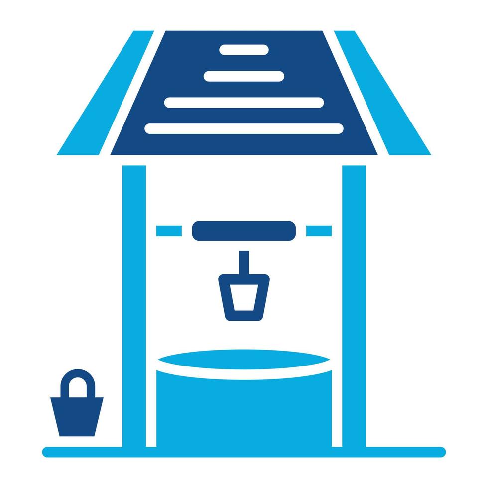 Desert Water Well Glyph Two Color Icon vector