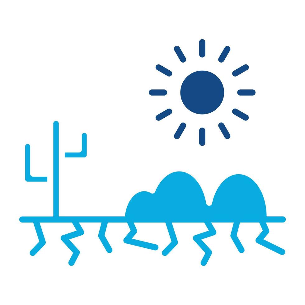 Desert Hot Weather Glyph Two Color Icon vector