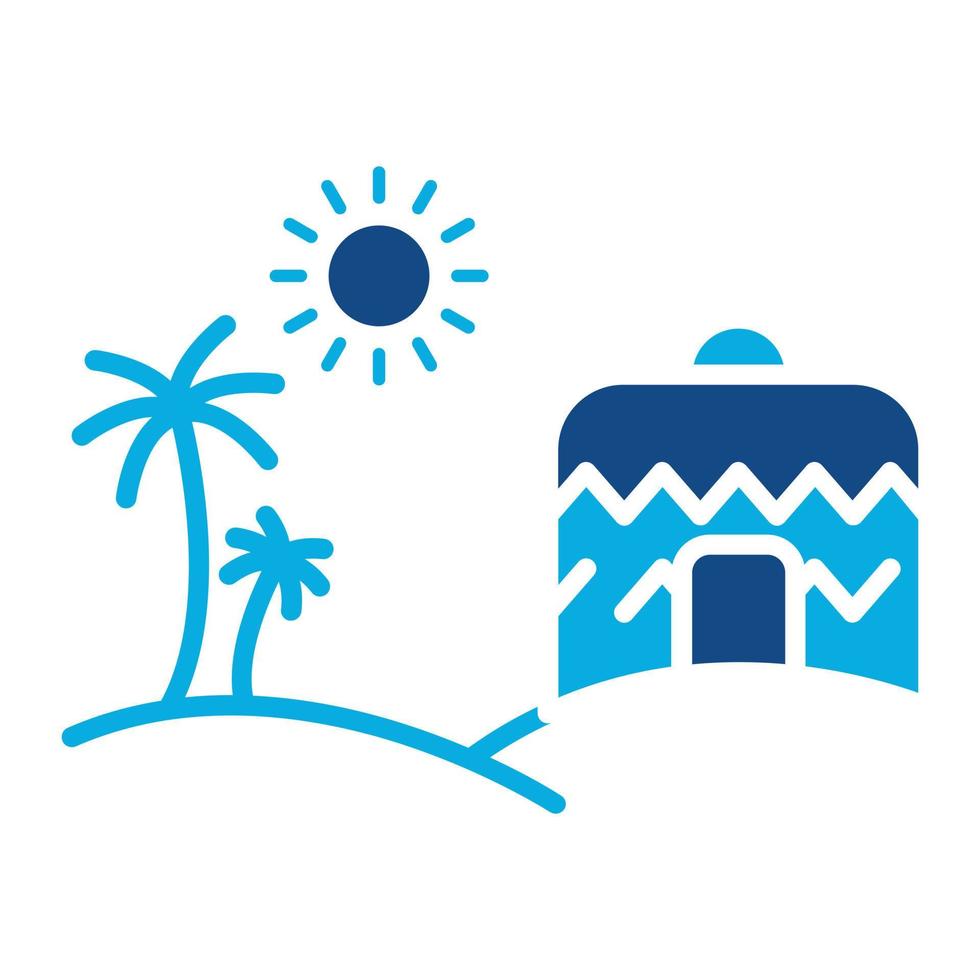 Desert House Glyph Two Color Icon vector