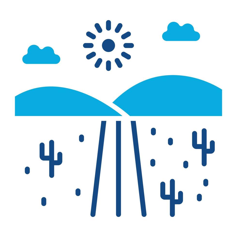 Desert Road Glyph Two Color Icon vector