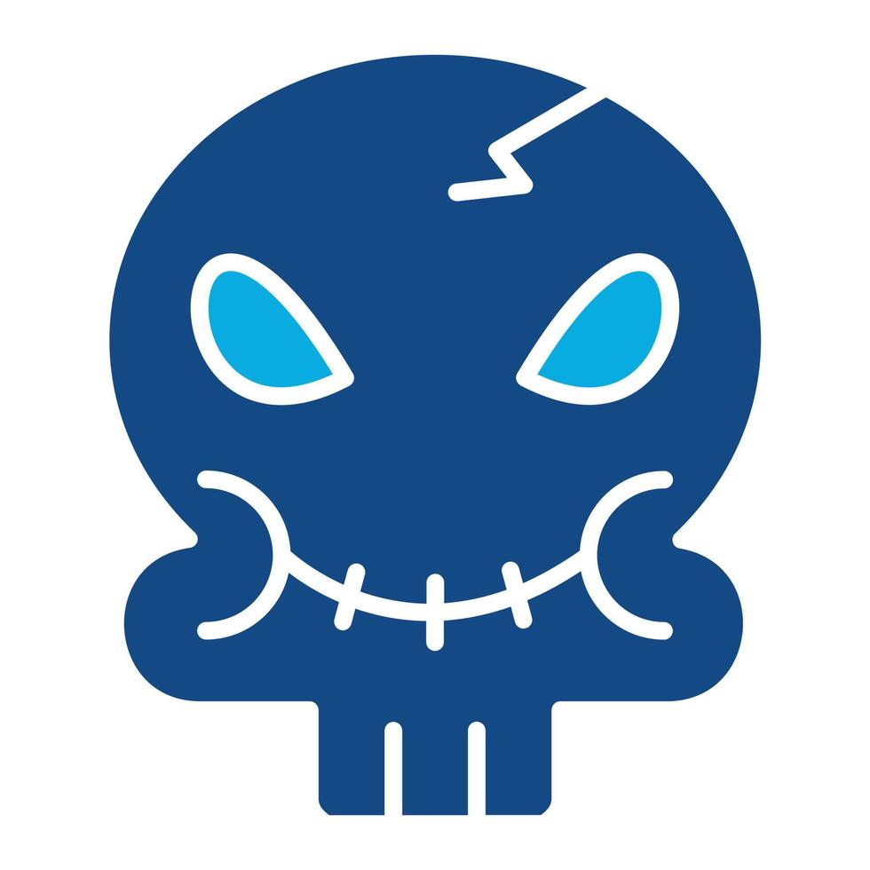 Skull Glyph Two Color Icon vector