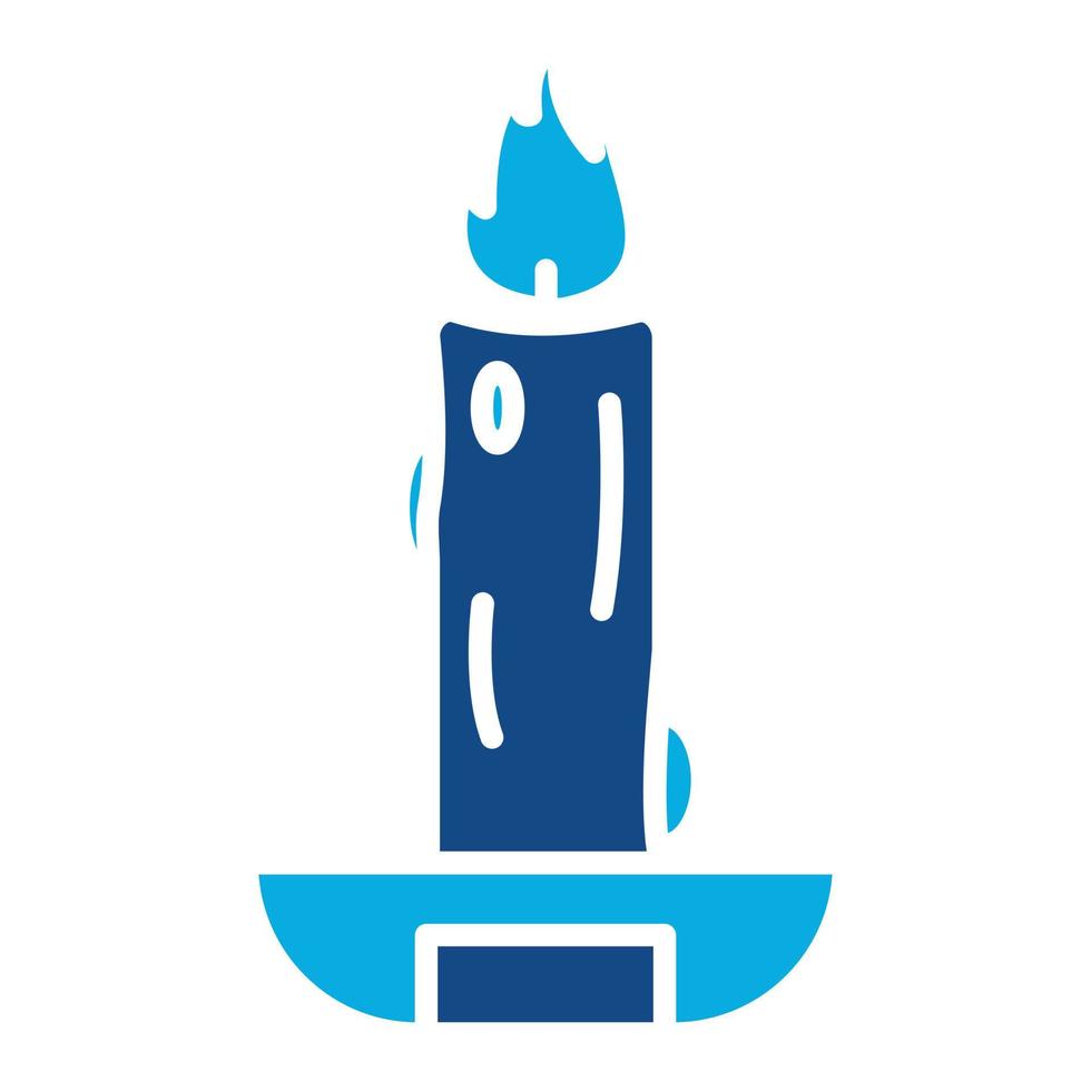 Scary Candle Glyph Two Color Icon vector