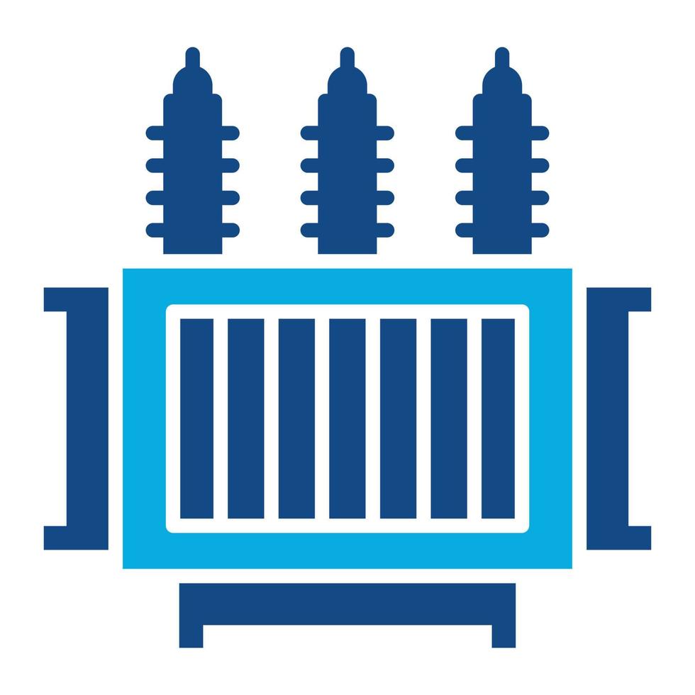 Power Transformer Glyph Two Color Icon vector
