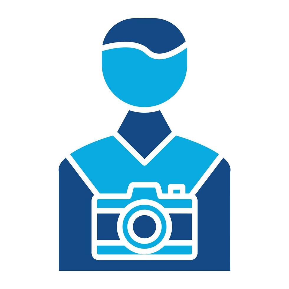 Cameraman Glyph Two Color Icon vector