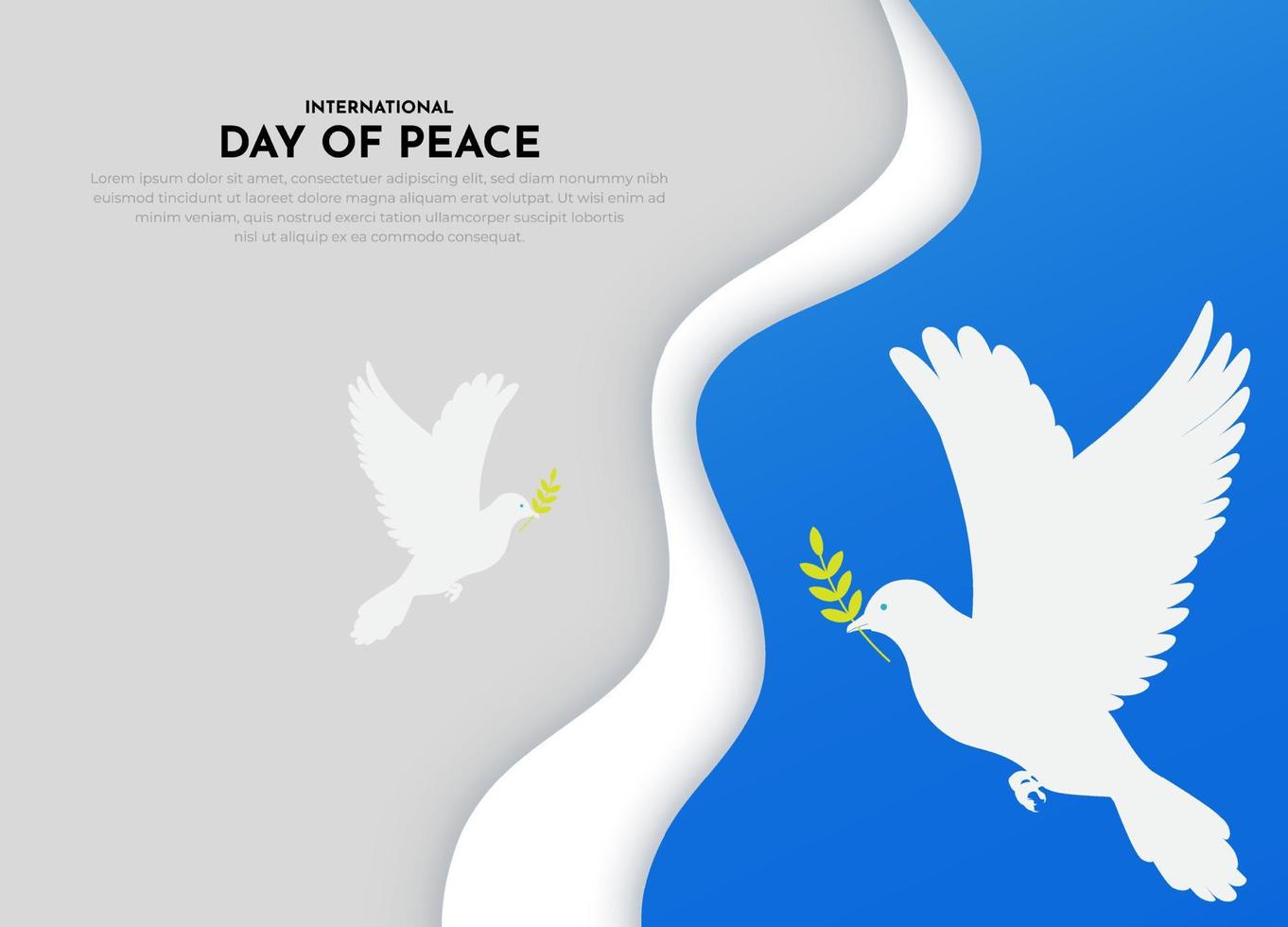 vector de diseño del día de la paz simple y limpio. diseño del día internacional de la paz