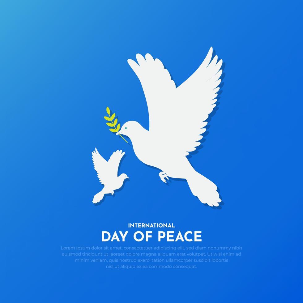 Modern and elegant International Day of Peace Design with pigeons. Peace Day Design vector illustration