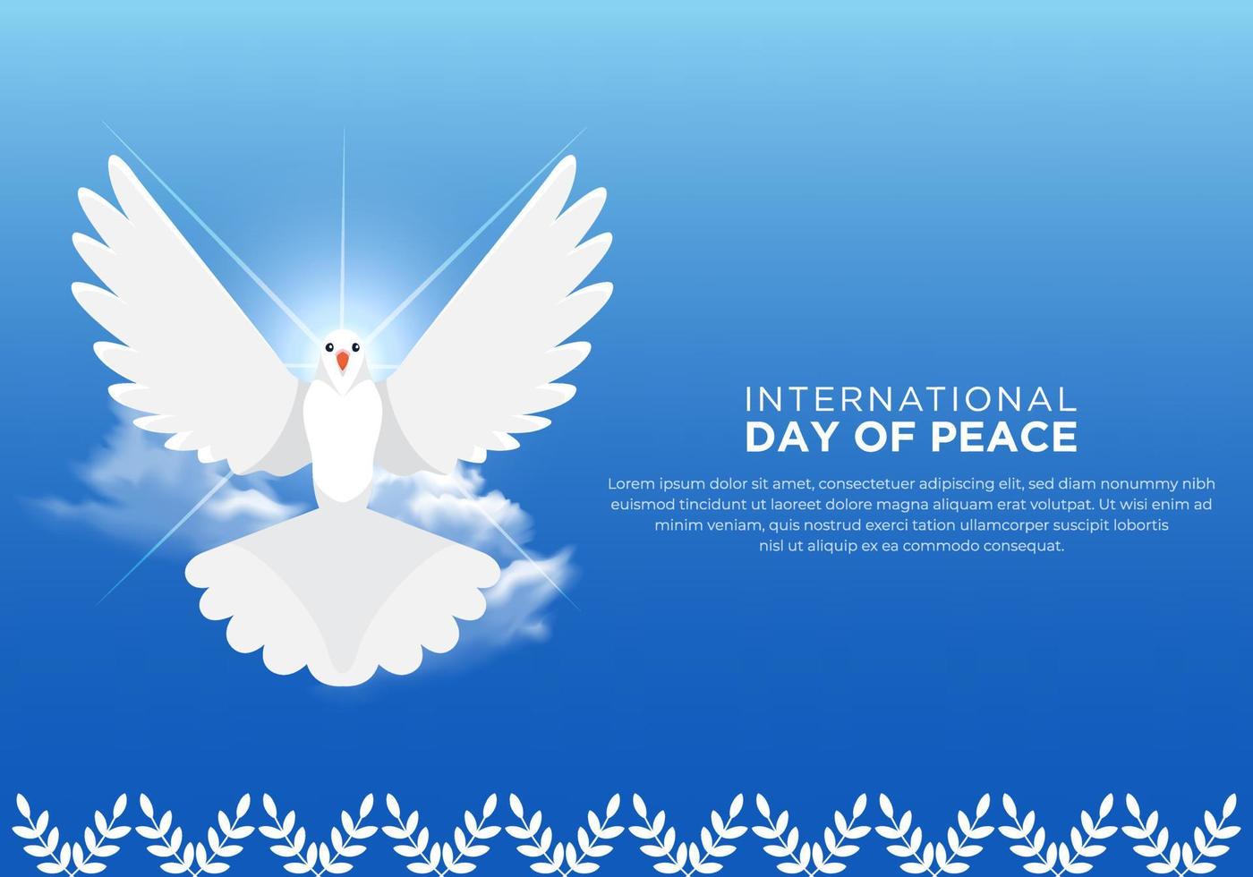 vector de fondo de diseño de feliz día de la paz. plantilla de diseño del día internacional de la paz