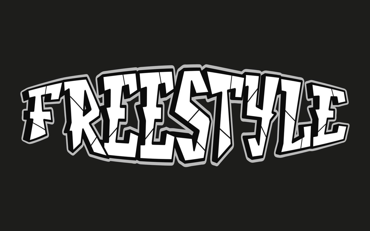Freestyle word trippy psychedelic graffiti style letters.Vector hand drawn doodle cartoon logo Freestyle illustration. Funny cool trippy letters, fashion, graffiti style print t-shirt, poster concept vector