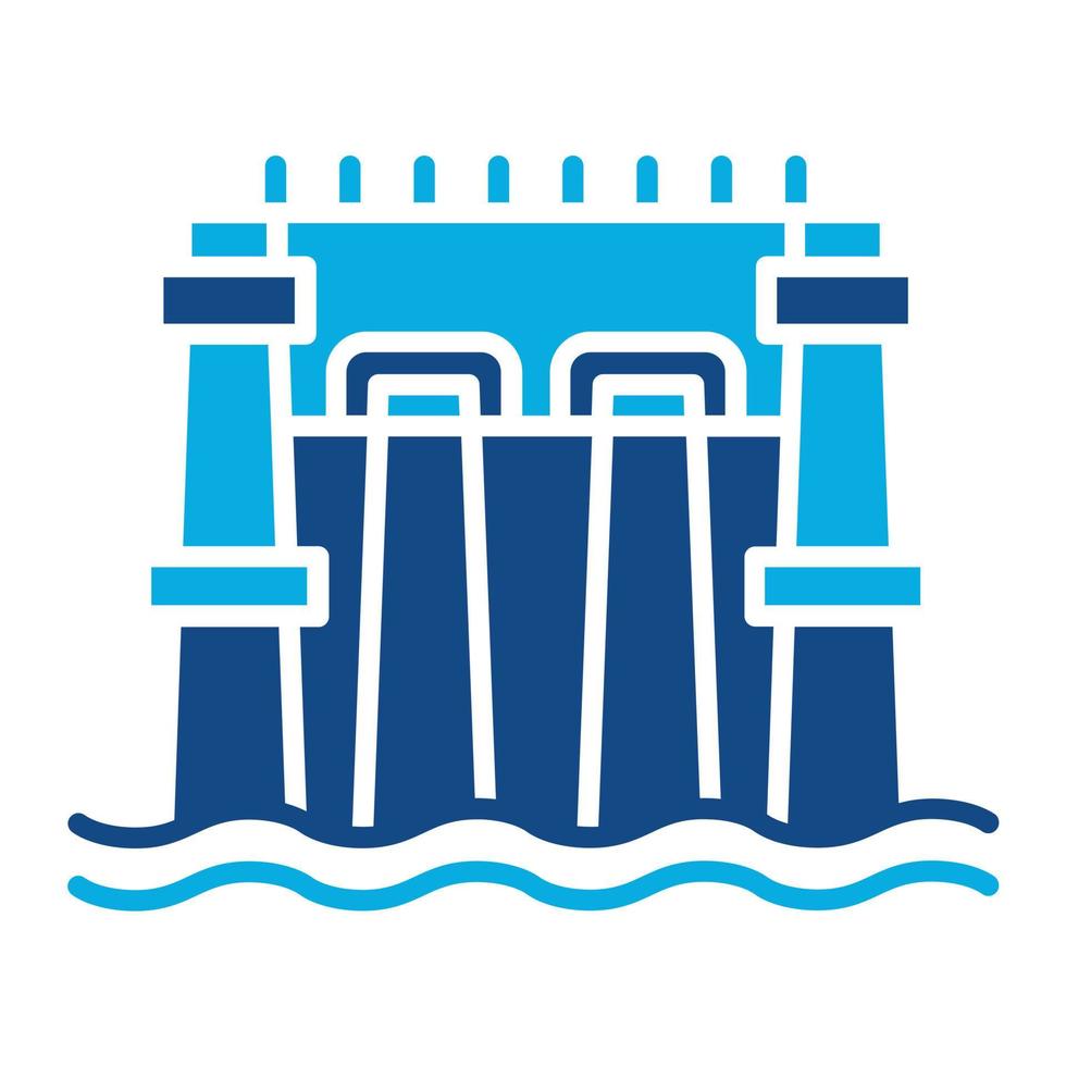 Wave Power Glyph Two Color Icon vector