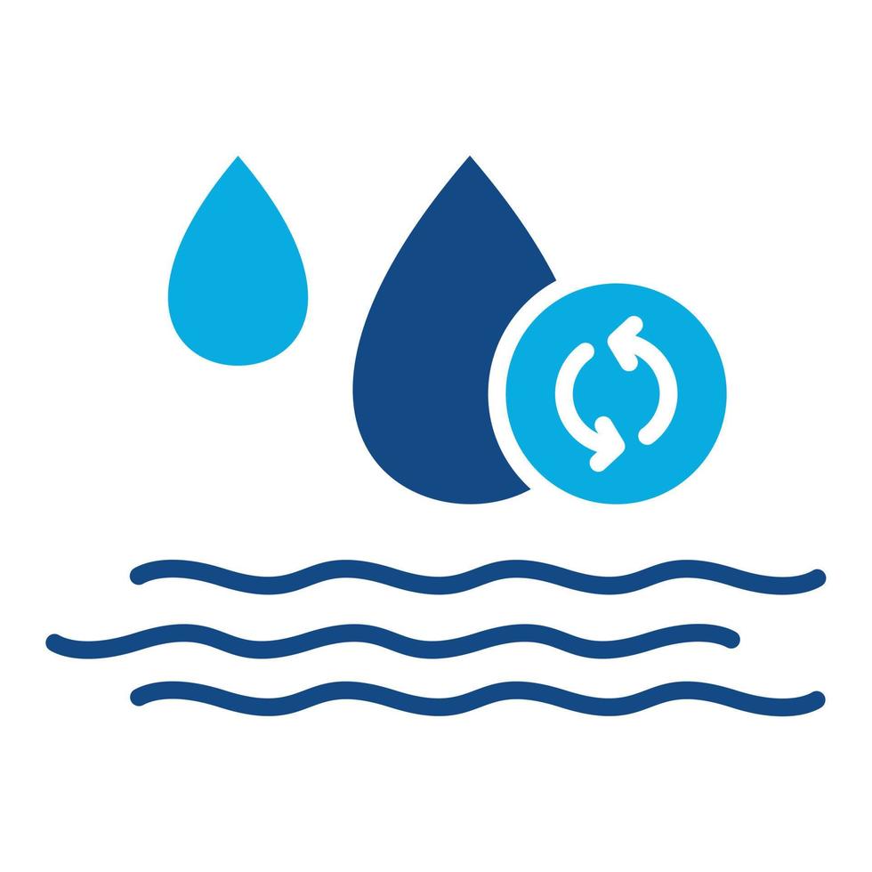 Save Water Glyph Two Color Icon vector