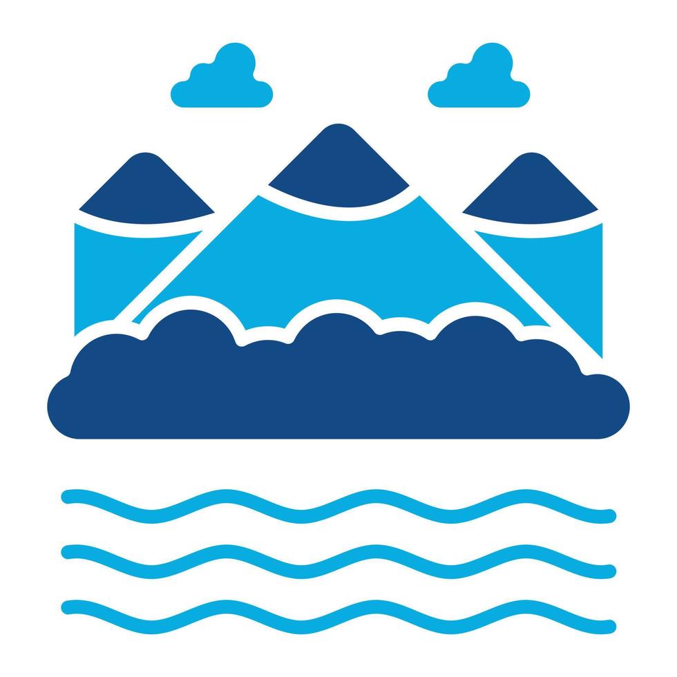 Lake Landscape Glyph Two Color Icon vector