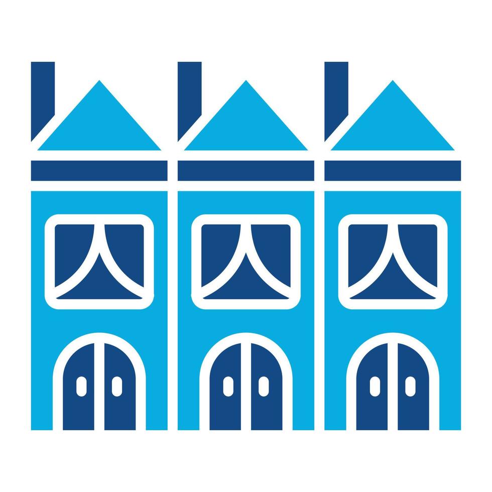 Townhouse Glyph Two Color Icon vector