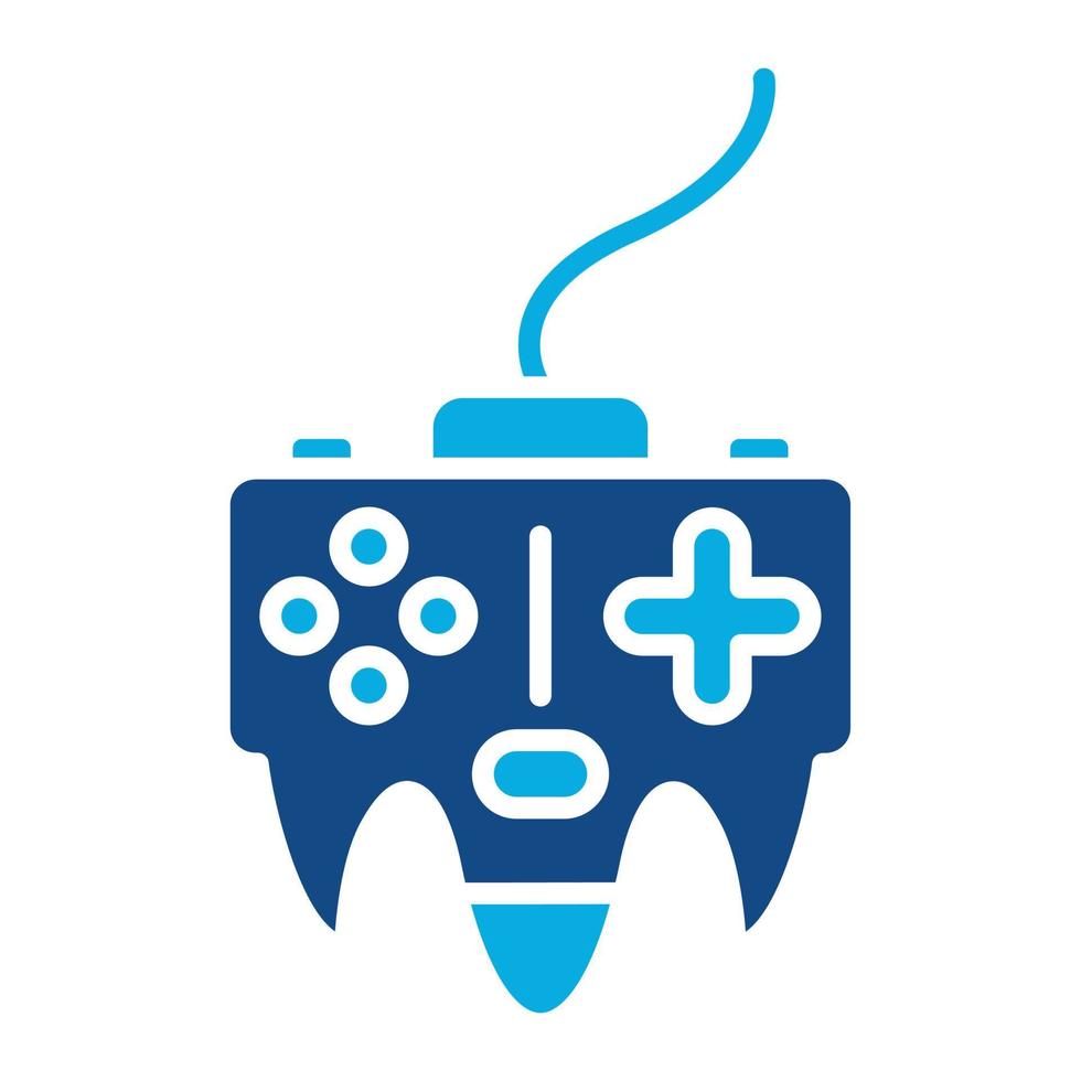 gamepad glifo icono de dos colores vector