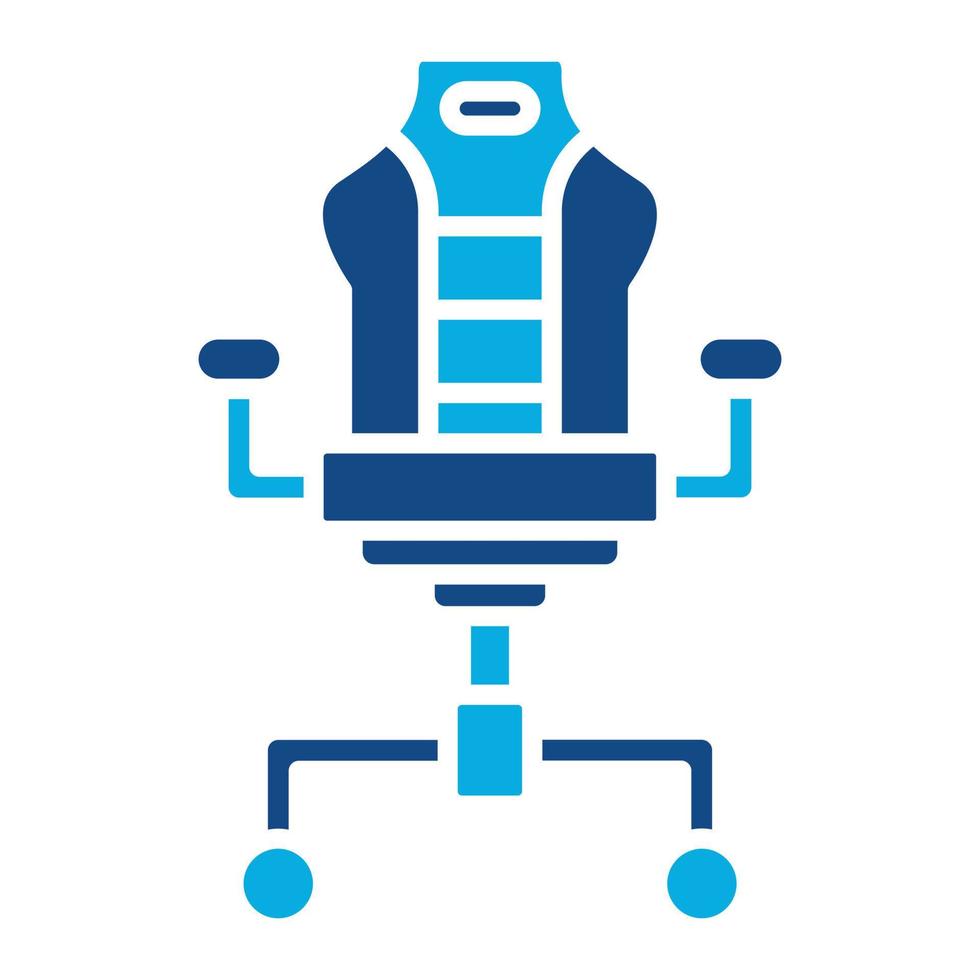 Gaming Chair Glyph Two Color Icon vector