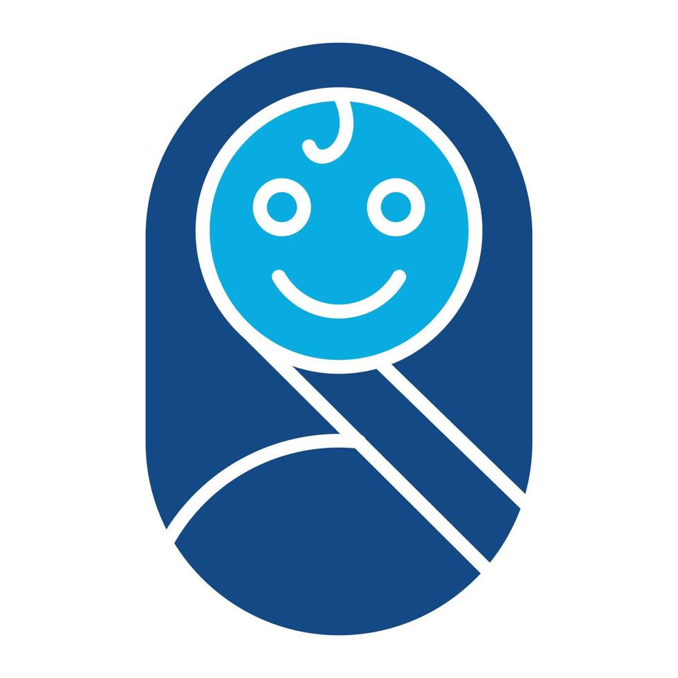 Newborn Baby Glyph Two Color Icon vector