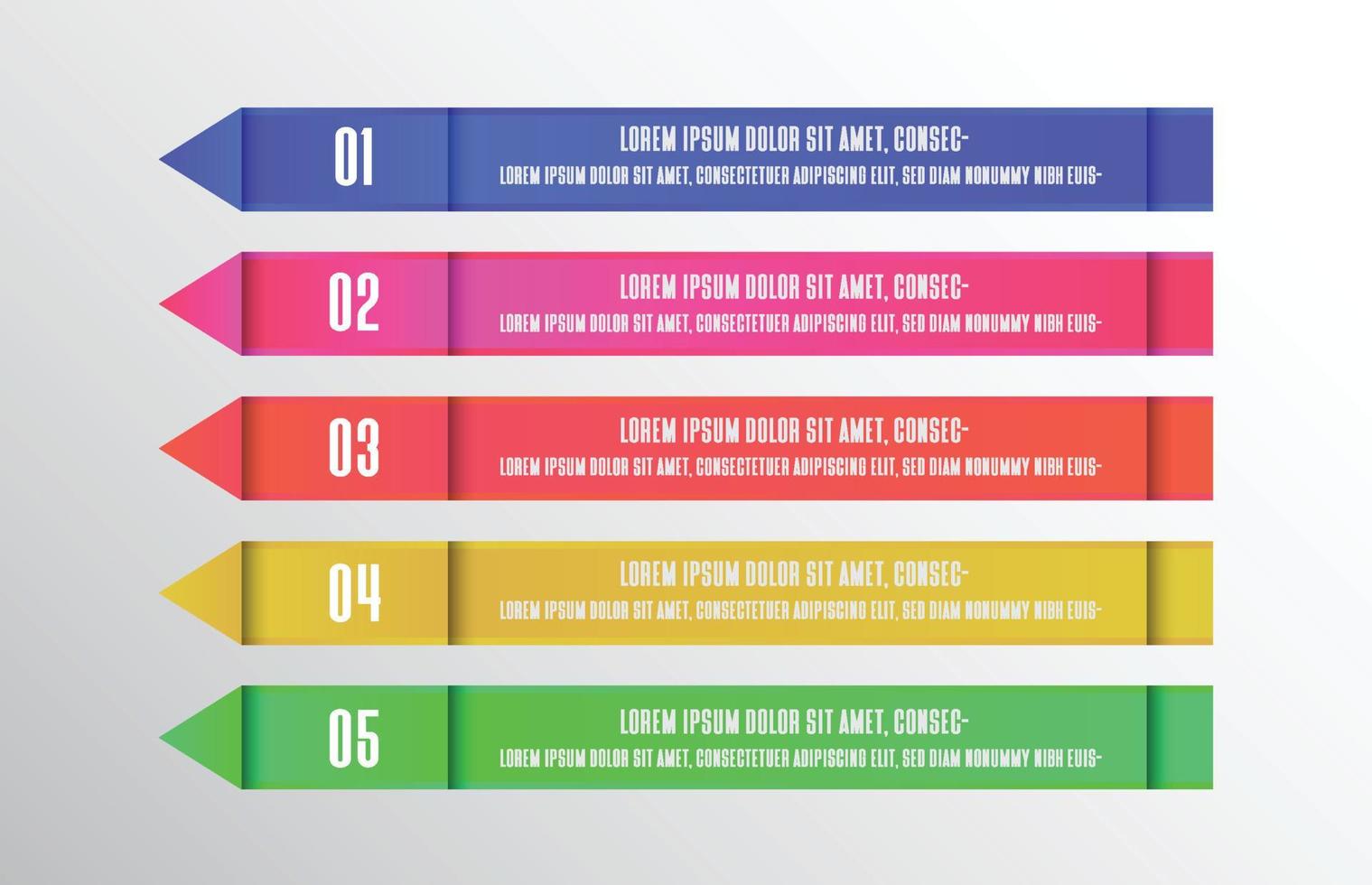 Infographic template of color lower third bar topic, step design elements vector
