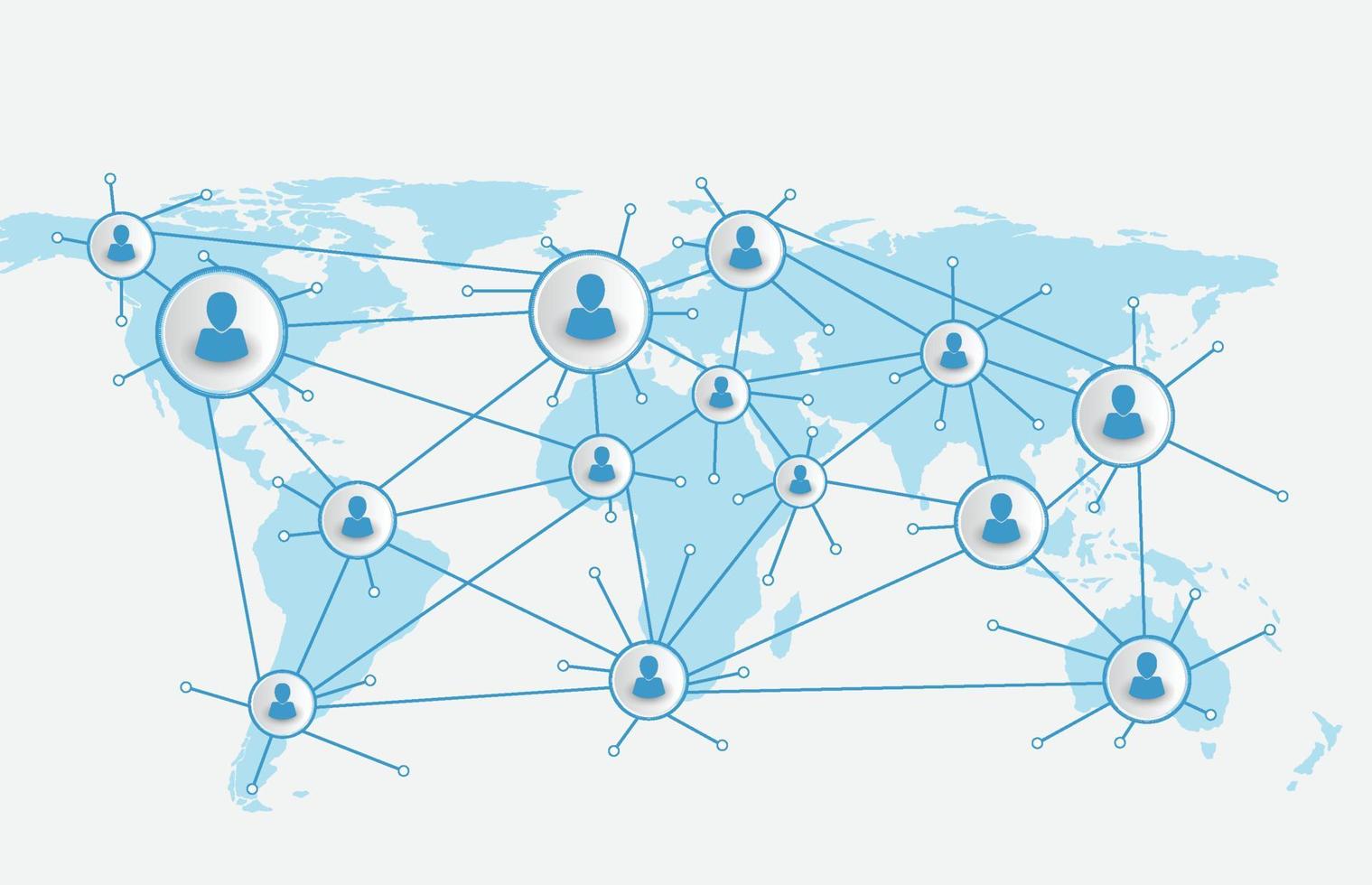 plantilla infográfica de la insignia del logotipo social de personas conectadas con la línea de conexión y el mapa mundial vector