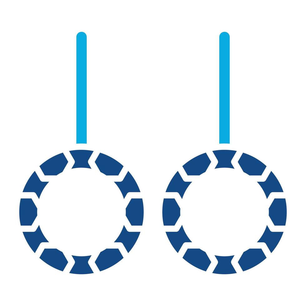 Gym Rings Glyph Two Color Icon vector