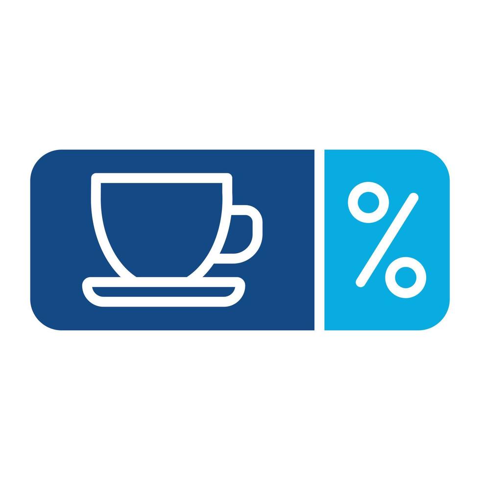 icono de dos colores de glifo de tarjeta de café vector