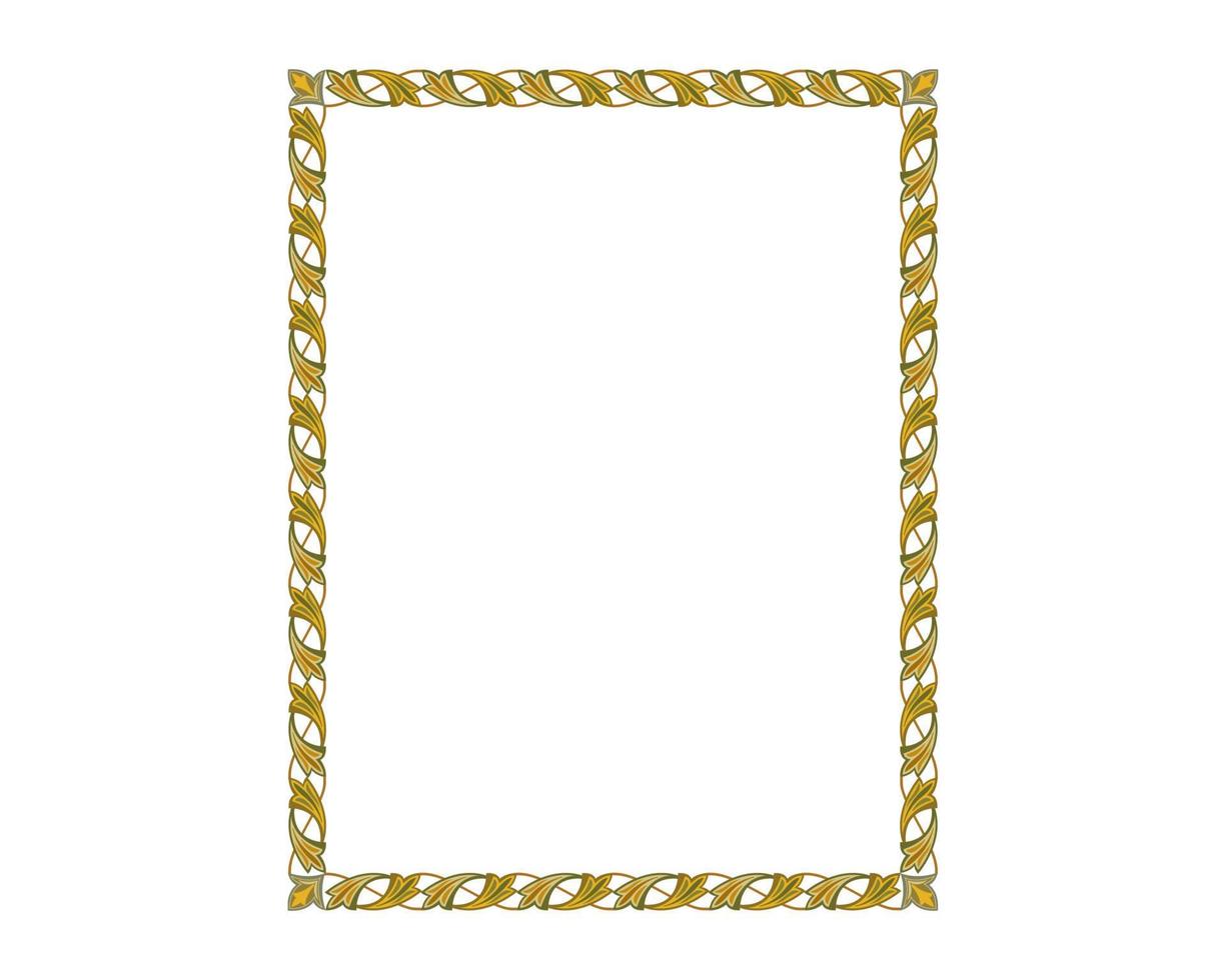 Decorative wedding frame, antique museum picture border or deco divider. Isolated icon. vector Free Vector