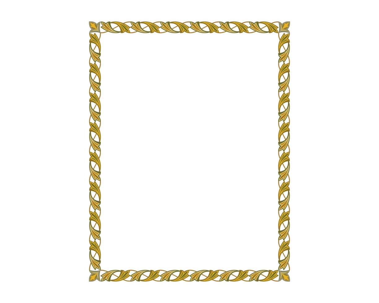 Decorative wedding frame, antique museum picture border or deco divider. Isolated icon. vector Free Vector