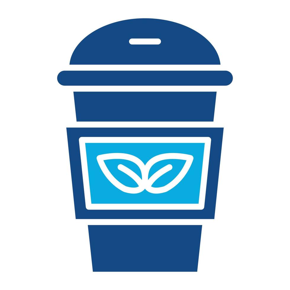 Mint Coffee Glyph Two Color Icon vector