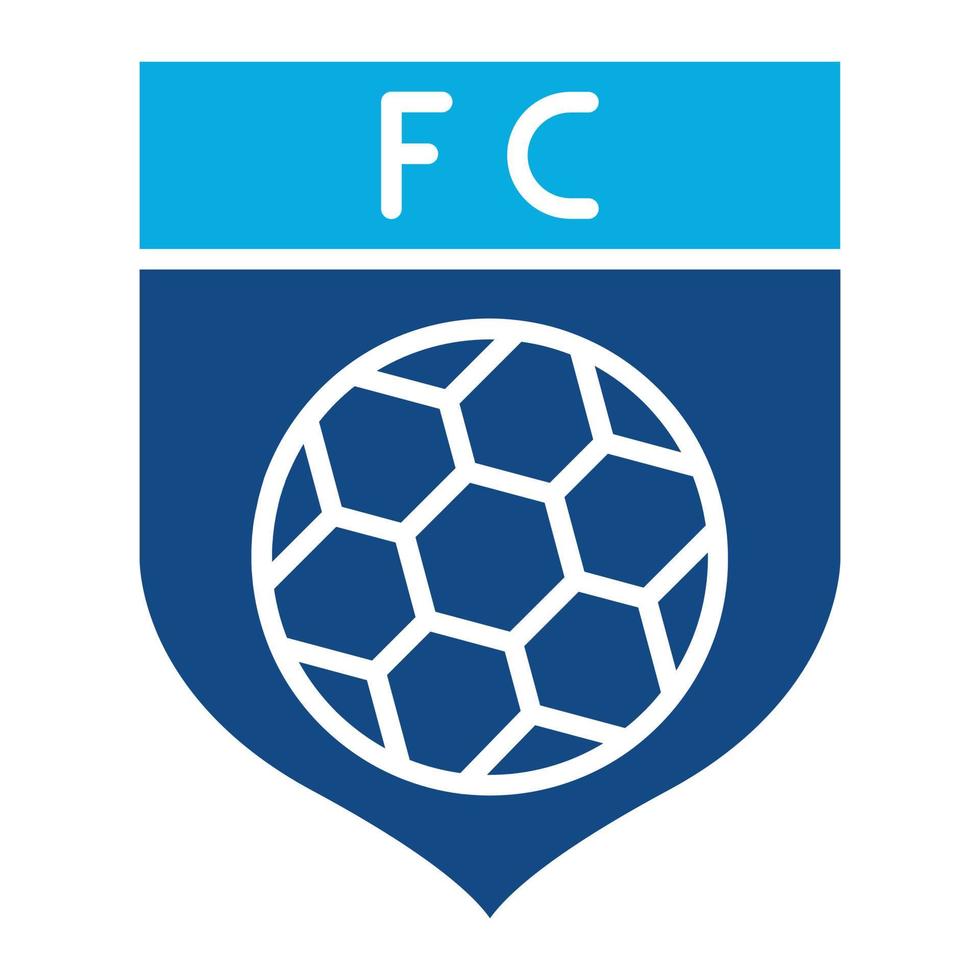 club de fútbol glifo icono de dos colores vector