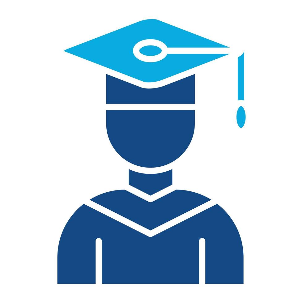 Male Graduate Glyph Two Color Icon vector