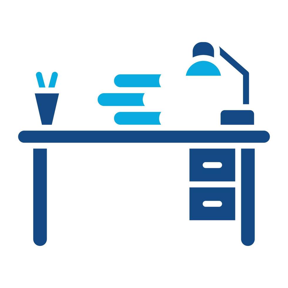 Study Table Glyph Two Color Icon vector