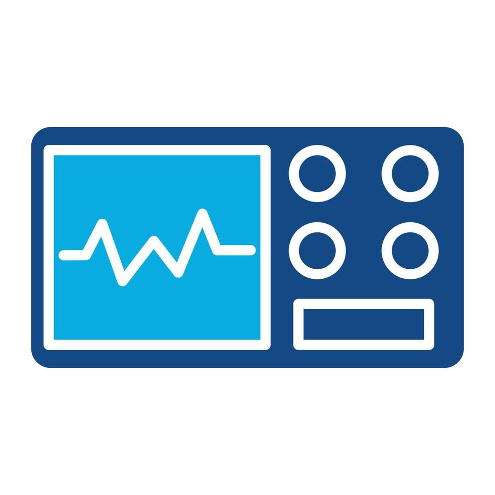 electrocardiograma glifo icono de dos colores vector