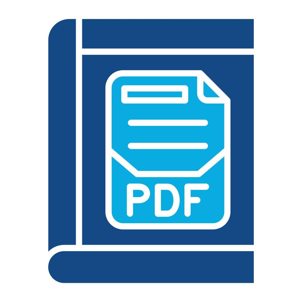 pdf glifo icono de dos colores vector