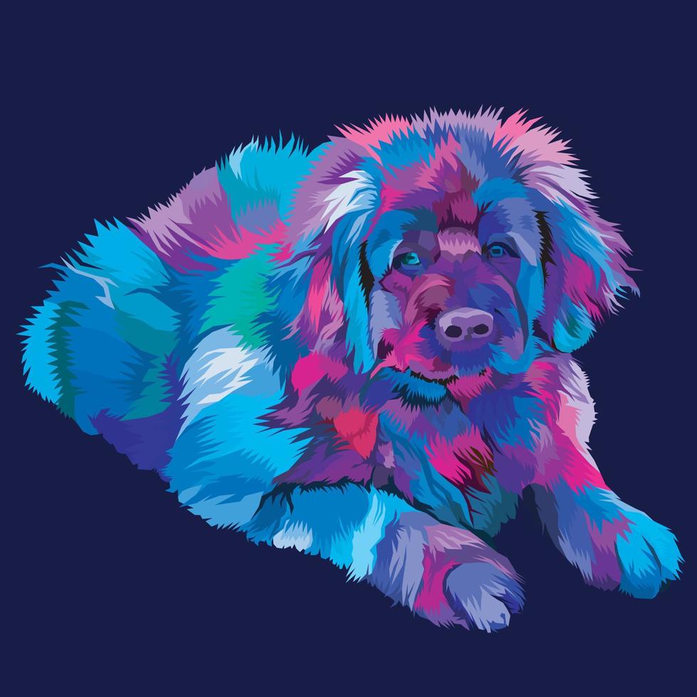 Colorful Dog Illustration.wpap style. vector