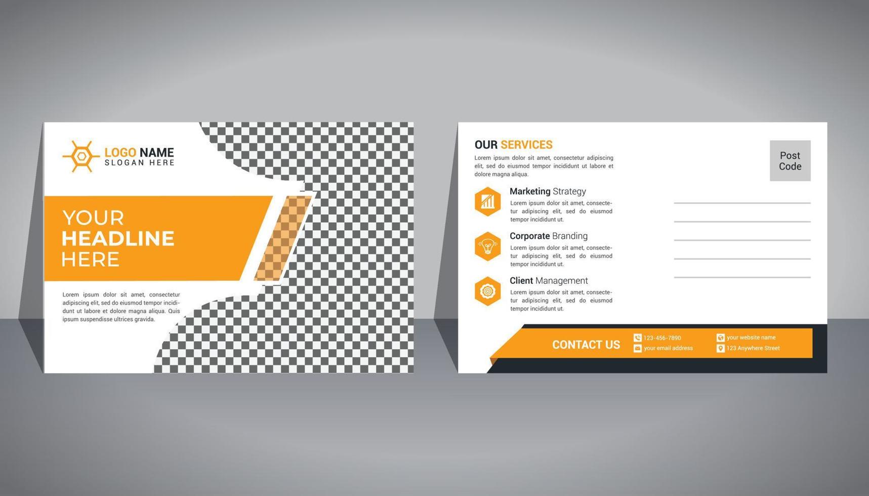 Corporate Postcard Design Template vector