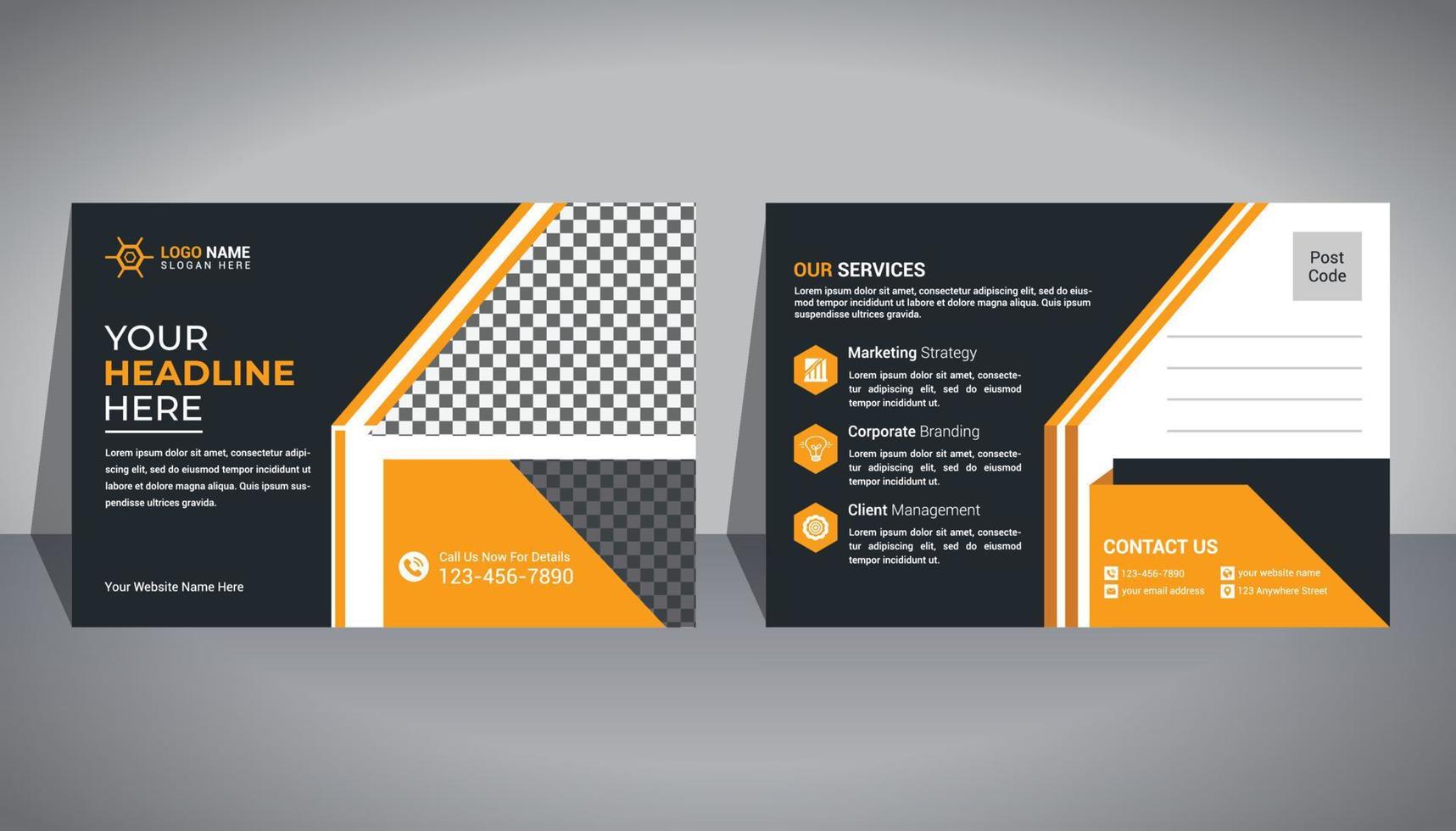 Corporate Postcard Design Template vector