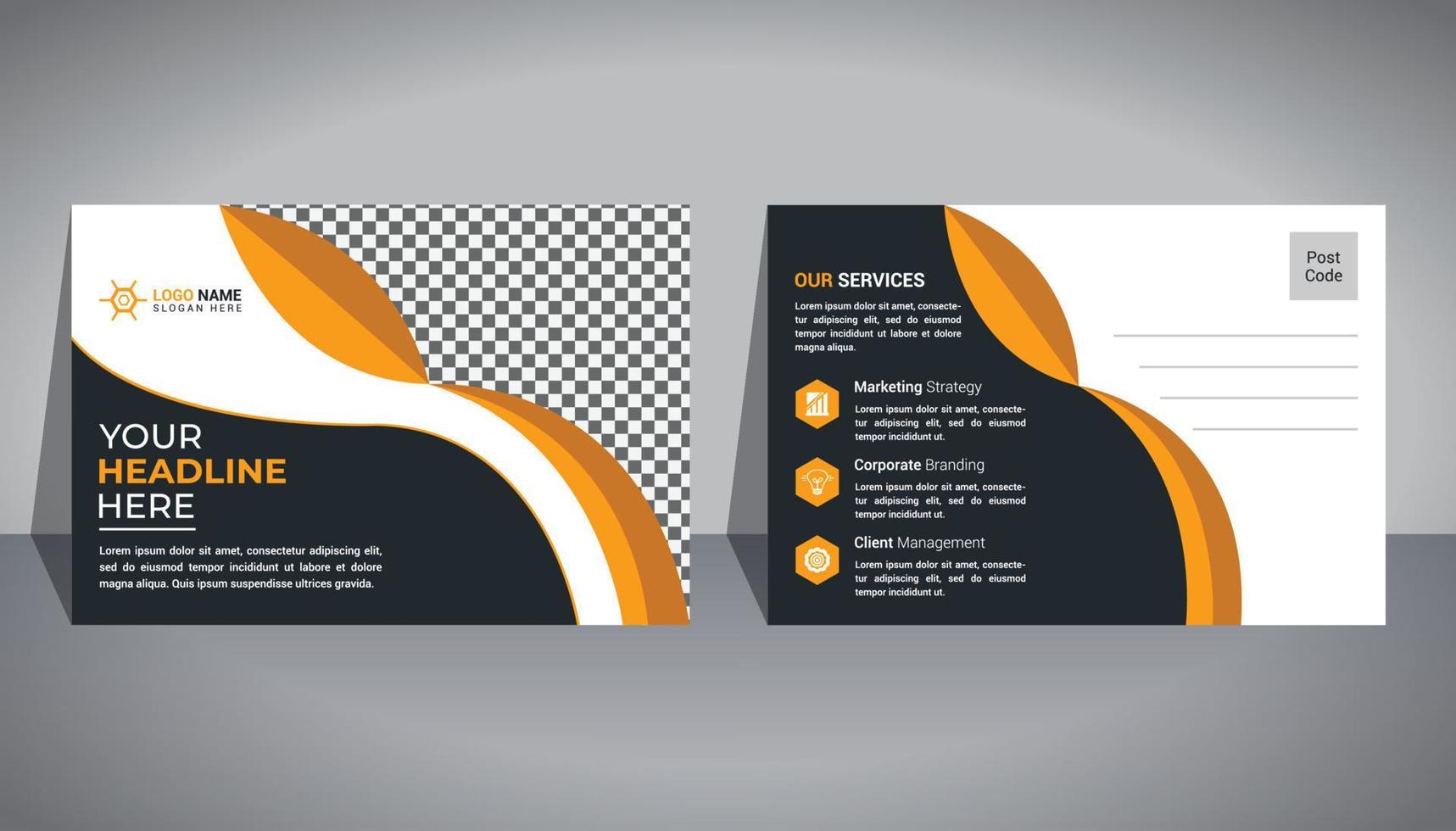 Corporate Postcard Design Template vector